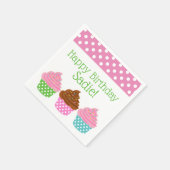 Polka Dot Cupcakes Gepersonaliseerde Party servett Servet (Hoek)