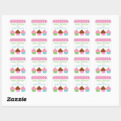 Polka Dot Cupcakes Gepersonaliseerde Stickers (Vel)
