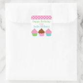 Polka Dot Cupcakes Gepersonaliseerde Stickers (Tas)