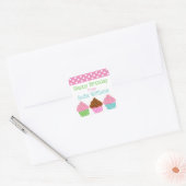 Polka Dot Cupcakes Gepersonaliseerde Stickers (Envelop)