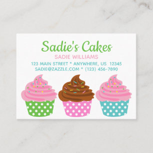 Polka Dot Cupcakes Mighty Business Contact Cards Visitekaartje