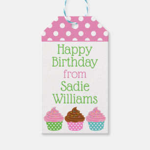 Polka Dot Cupcakes Personalized Gift Labels Cadeaulabel