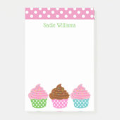 Polka Dot Cupcakes Personalized Post-it Notitieblo Post-it® Notes (Voorkant)