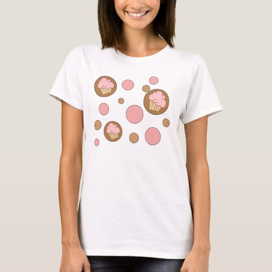 Polka Dot Cupcakes T-shirt (Voorkant)
