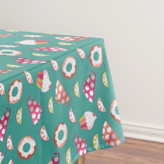 Polka Dot Cups Cakes Donuts Lemons Grapefruits Tafelkleed (Voorbeeld)