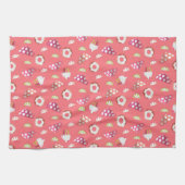 Polka Dot Cups Cakes Donuts Lemons Grapefruits Theedoek (Horizontaal)