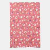 Polka Dot Cups Cakes Donuts Lemons Grapefruits Theedoek (Verticaal)
