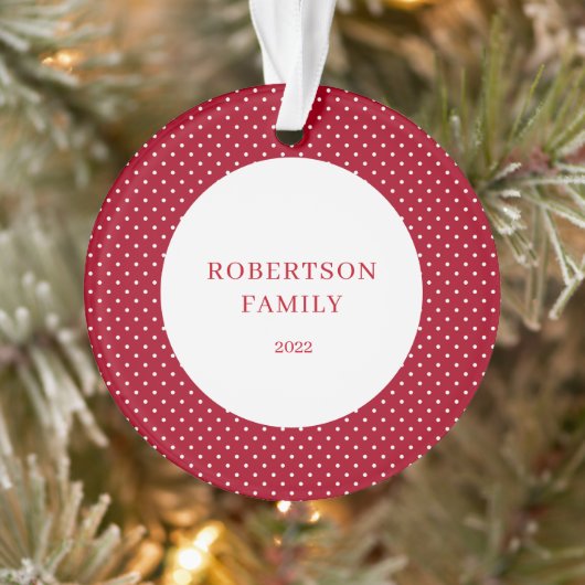 Polka Dot Custom Name Ornament (Boom)