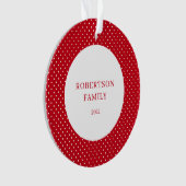 Polka Dot Custom Name Ornament (voorkant)