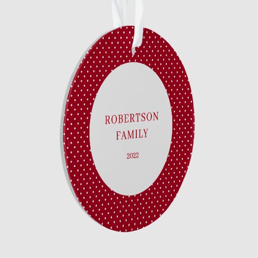 Polka Dot Custom Name Ornament (voorkant)