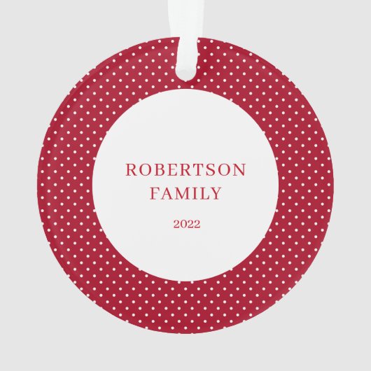 Polka Dot Custom Name Ornament (achterkant)