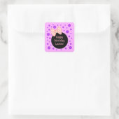 Polka Dot Custom Verjaardag Sticker (Tas)