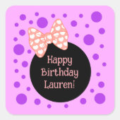 Polka Dot Custom Verjaardag Sticker (Voorkant)