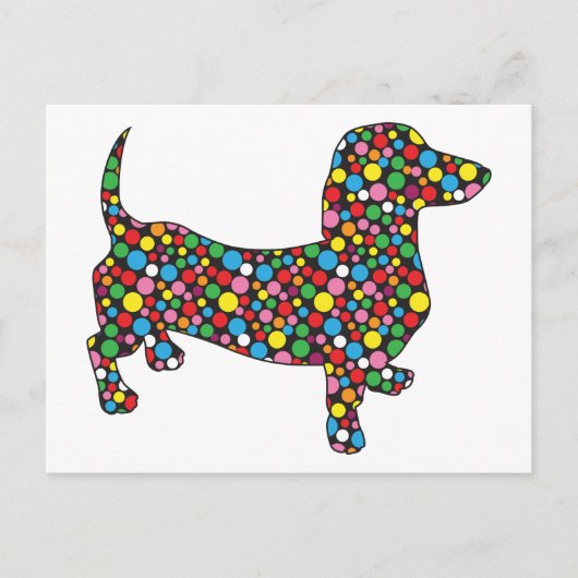 Polka Dot Dachshund Briefkaart (Voorkant)