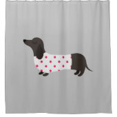 Polka Dot Dachshund Douchegordijn (Voorkant)