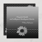 Polka Dot Daisy Gray & Black Wedding Kaart (Voorkant / Achterkant)