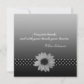 Polka Dot Daisy Gray & Black Wedding Kaart (Voorkant)