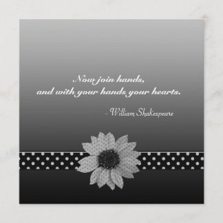 Polka Dot Daisy Gray & Black Wedding Kaart