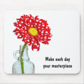 Polka Dot Daisy met Citaat Muismat (Voorkant)