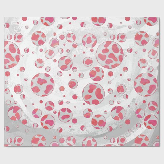 Polka Dot Dalmatian Pink and White Cadeaupapier (Vlak)