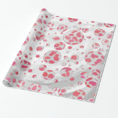 Polka Dot Dalmatian Pink and White Cadeaupapier (Uitgerold)