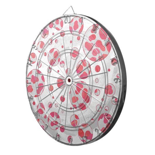 Polka Dot Dalmatian Pink and White Dartbord (Voorkant Rechts)