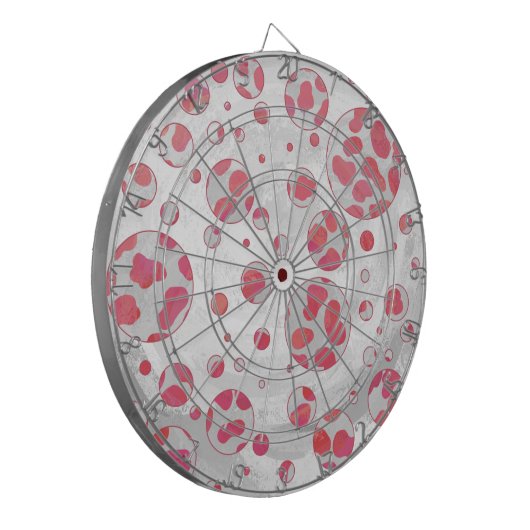 Polka Dot Dalmatian Pink and White Dartbord (Voorkant Links)