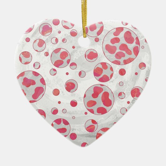Polka Dot Dalmatian Pink and White Keramisch Ornament (Voorkant)
