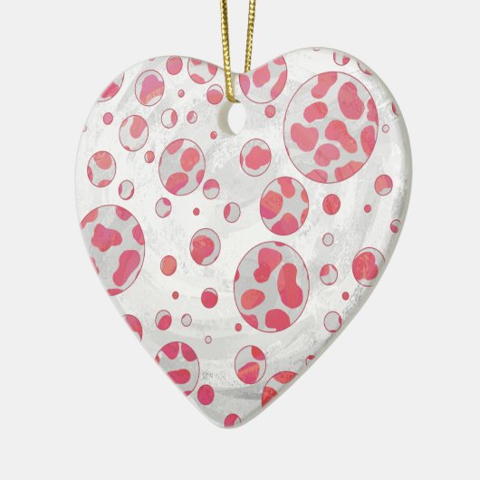 Polka Dot Dalmatian Pink and White Keramisch Ornament (Links)