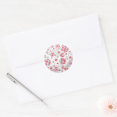 Polka Dot Dalmatian Pink and White Ronde Sticker (Envelop)