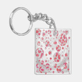 Polka Dot Dalmatian Pink and White Sleutelhanger (Voorkant Links)