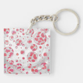 Polka Dot Dalmatian Pink and White Sleutelhanger (Achterkant)