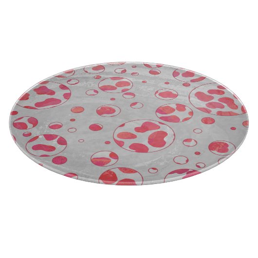 Polka Dot Dalmatian Pink and White Snijplank (Hoek)