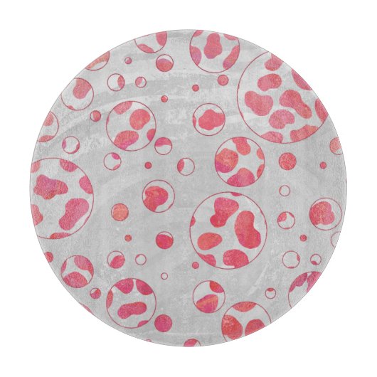 Polka Dot Dalmatian Pink and White Snijplank (Voorkant)