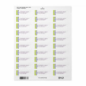 Polka Dot Damask Limoen Paars Return Address Label (Full Sheet)
