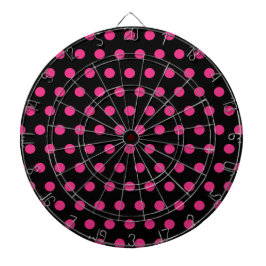 Polka Dot Dartboard (zwart en neonroze) Dartbord