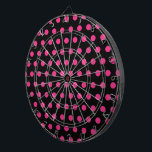 Polka Dot Dartboard (zwart en neonroze) Dartbord<br><div class="desc">polka-stippen...  want bij Dottie's...  zijn stippen alles wat we doen...  Zwarte achtergrond met neon roze poka dots...  Geweldig cadeautje...  partijspel...  Hang in de speelruimte...  bar.. slaapkamer...  kantoor... . ze schuurde... </div>