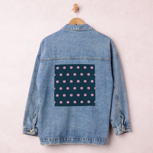 Polka Dot Denim Jas (Midnight Blue & Soft Pink) Denim Jacket (Hangar)