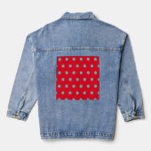 Polka Dot Denim Jas (Rood & Aqua) Denim Jacket (Achterkant)