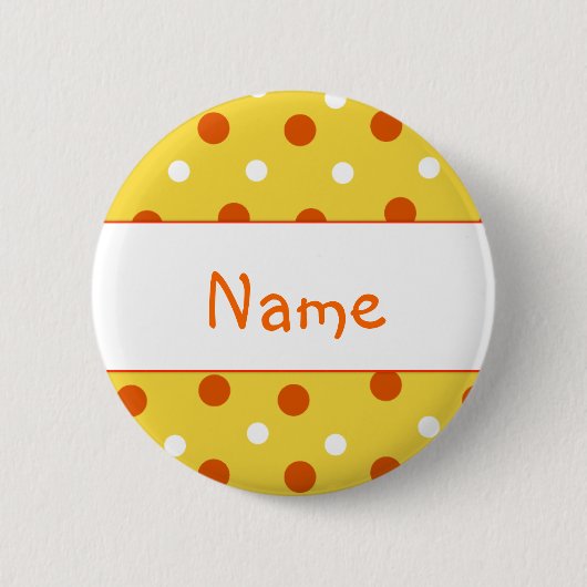 Polka Dot Design - Aanpassen met jouw naam Ronde Button 5,7 Cm (Voorkant)
