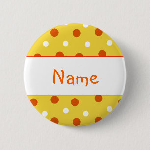 Polka Dot Design - Aanpassen met jouw naam Ronde Button 5,7 Cm