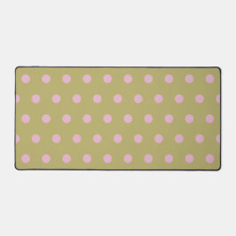 Polka Dot Desk Mat (Goud & Pastel Roze)
