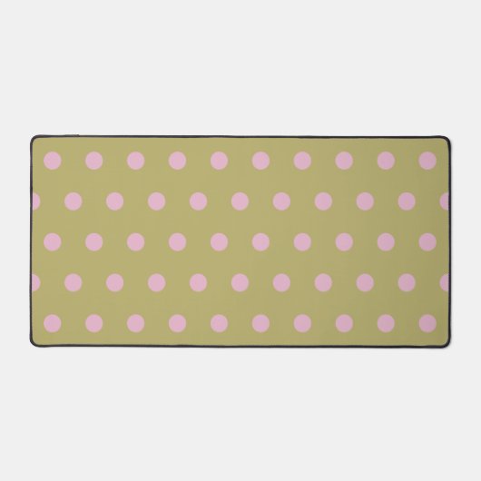Polka Dot Desk Mat (Goud & Pastel Roze) (Voorkant)