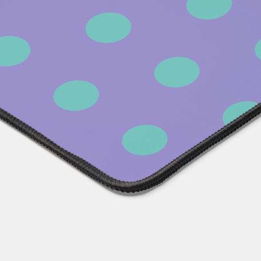 Polka Dot Desk Mat (Lavendel & Aqua) (Hoek)