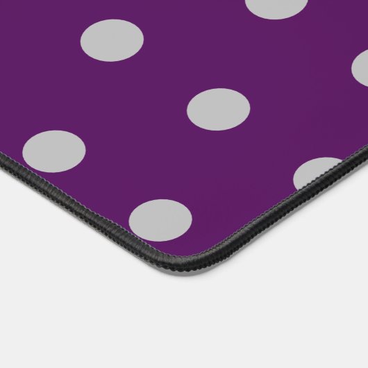 Polka Dot Desk Mat (Pruim & Zilver) (Hoek)