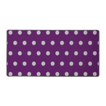 Polka Dot Desk Mat (Pruim & Zilver)