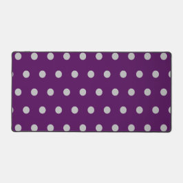 Polka Dot Desk Mat (Pruim & Zilver)