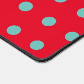 Polka Dot Desk Mat (Rood & Aqua) (Hoek)