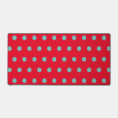 Polka Dot Desk Mat (Rood & Aqua) (Voorkant)