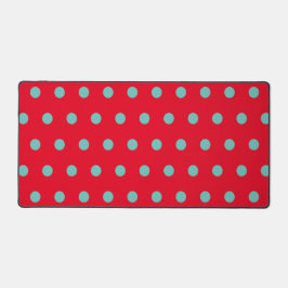 Polka Dot Desk Mat (Rood & Aqua)